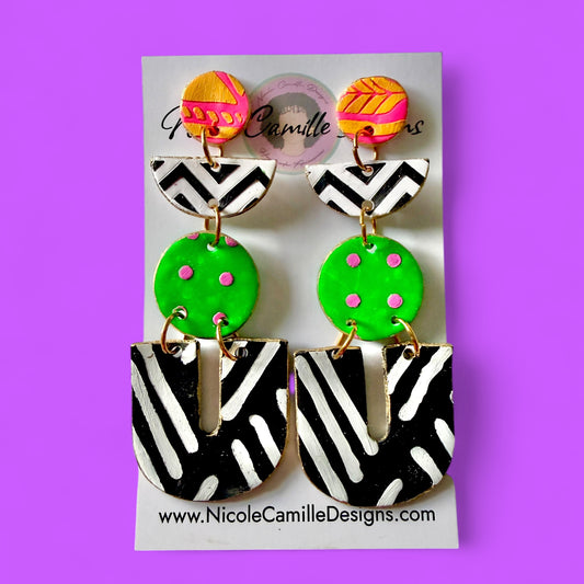 Abstract Boho Clay Earrings 5