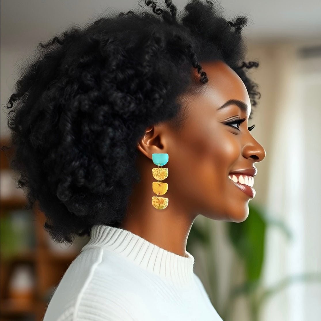 Fall Print Mini Arch Dangles Clay Earrings