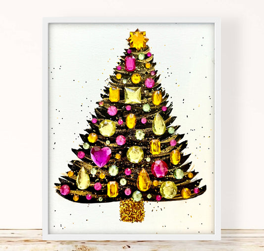 Black Gem-Studded Xmas Tree