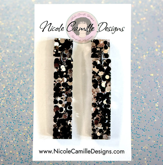 Twilight Glitter Skinny Resin Earrings