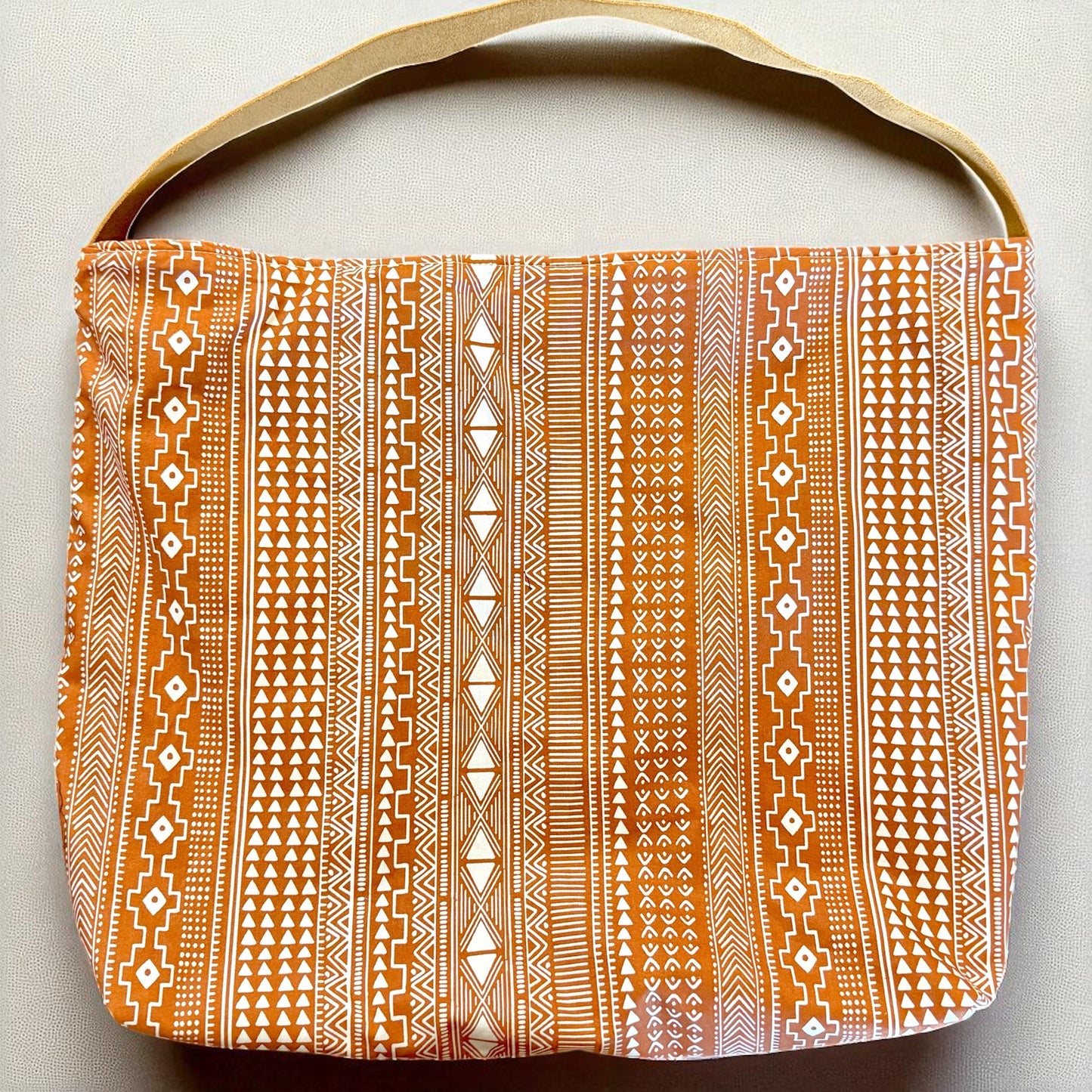 Burnt Orange Aztec Print Hobo Bag