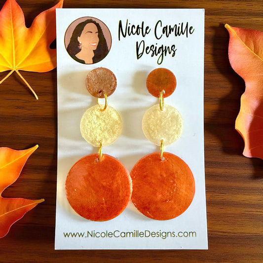 Fall Metallic Mix 3-Disc Resin Earrings