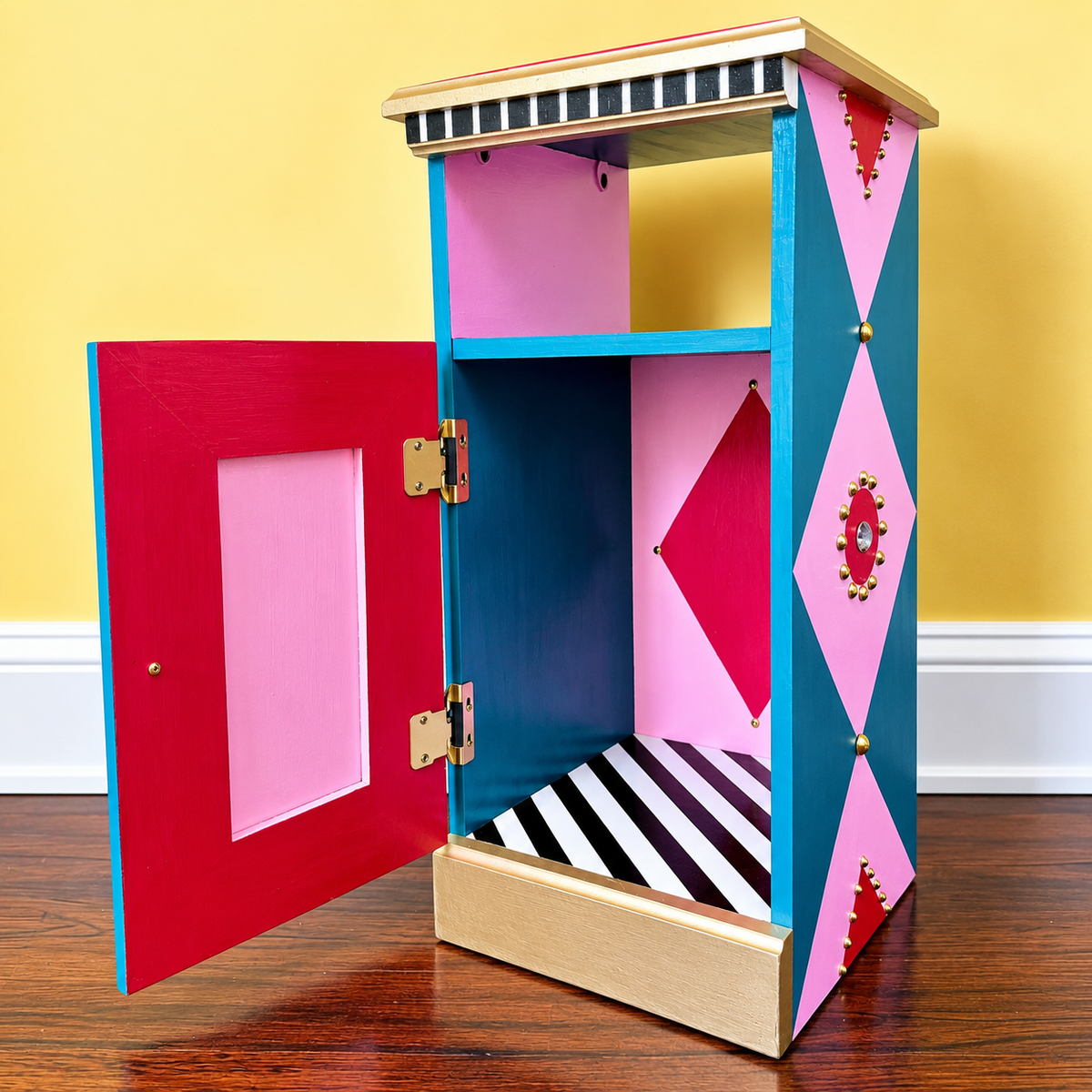 Jeweled Harlequin Accent Table