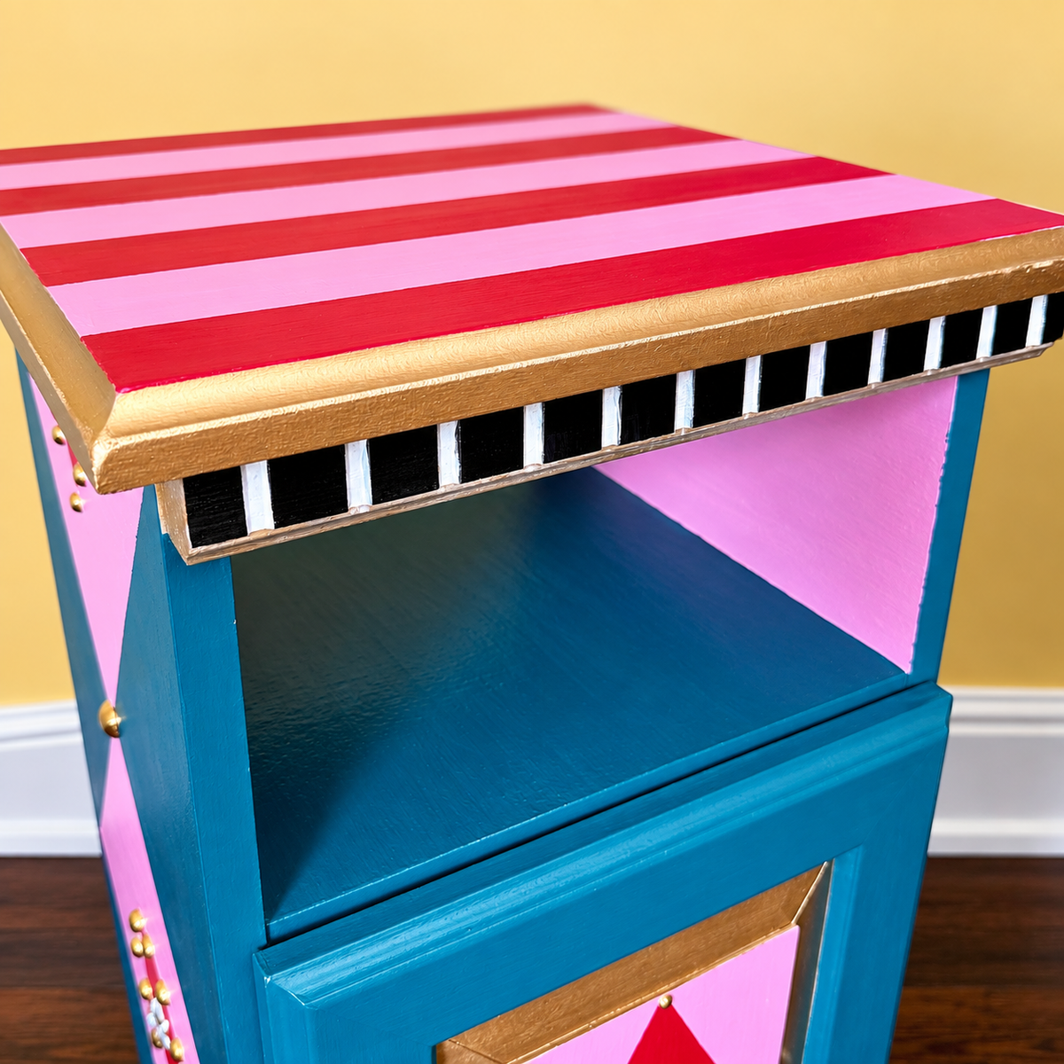 Jeweled Harlequin Accent Table