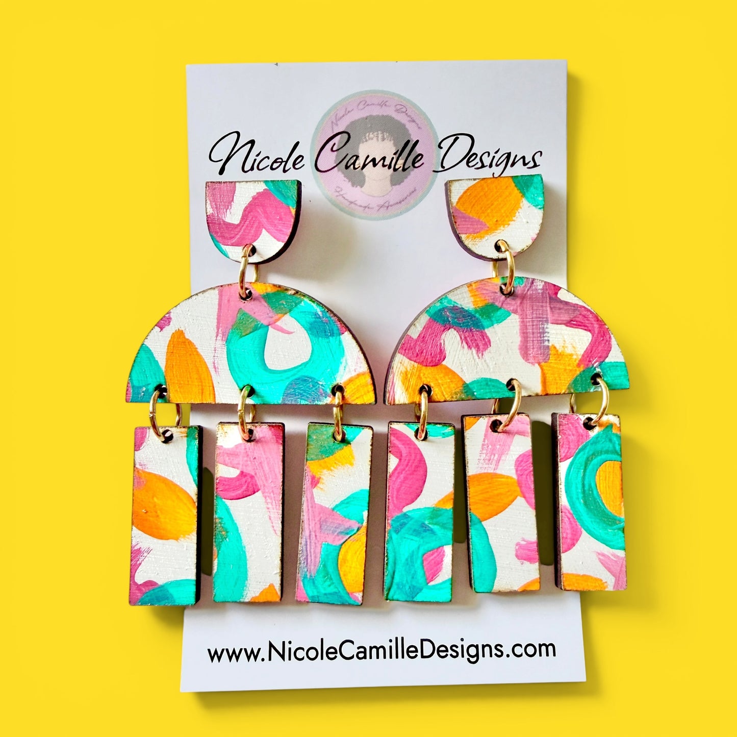 Scribble “Madrid” Wood Earrings