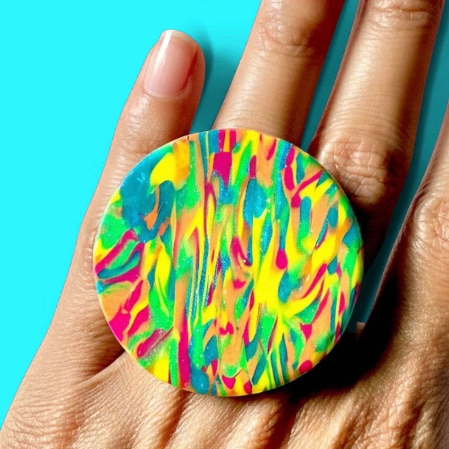 Multicolor Clay Ring