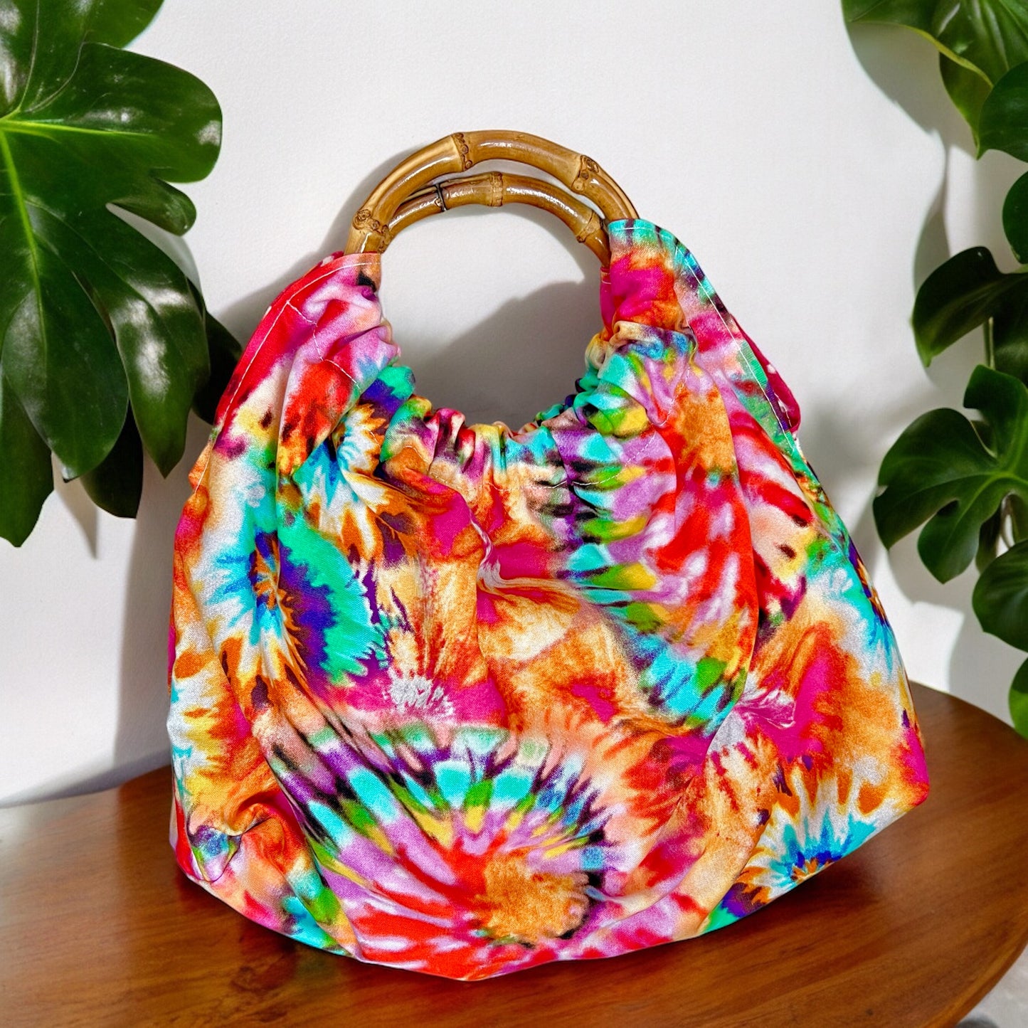 Tie Dye Bamboo Ring Handbag