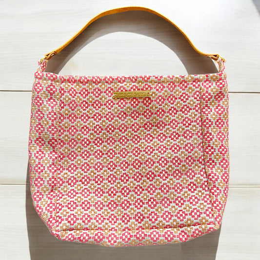 Pink & Brown Mini Aztec Knit Print Tote