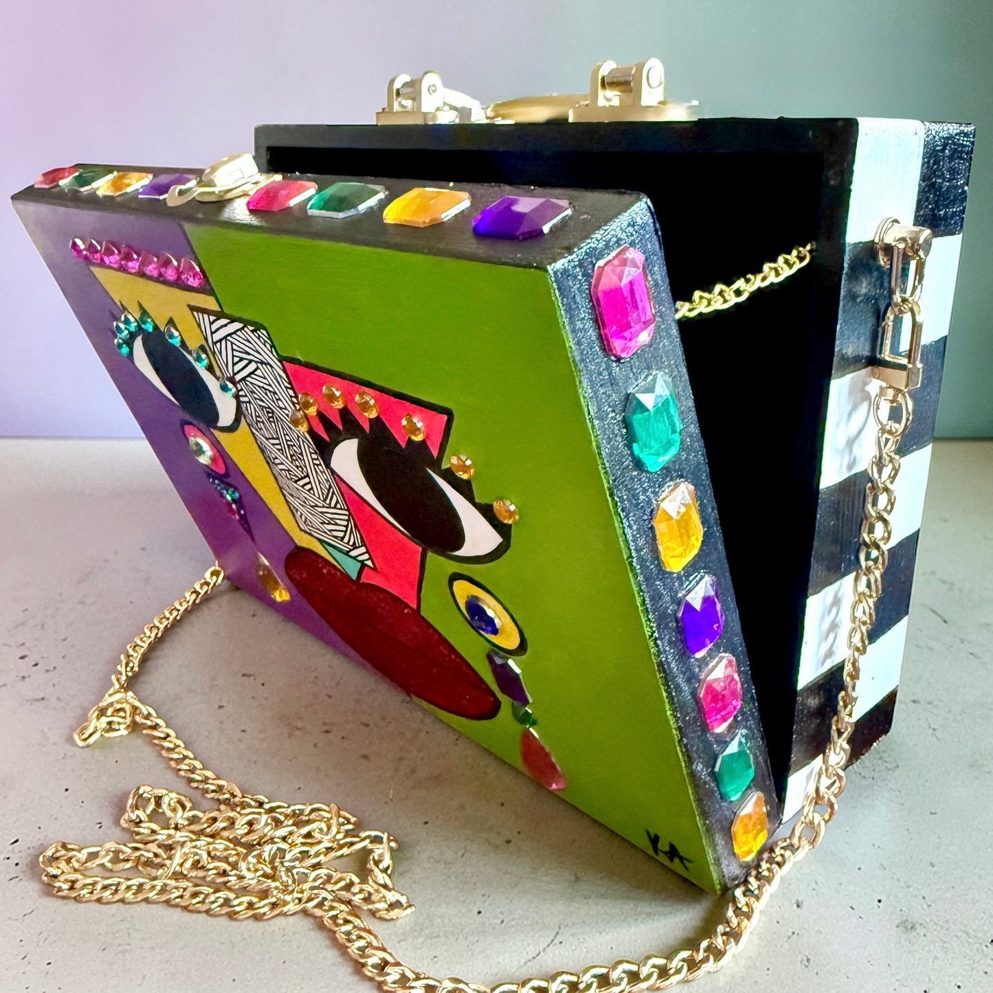 JCPA Wood Crossbody Purse