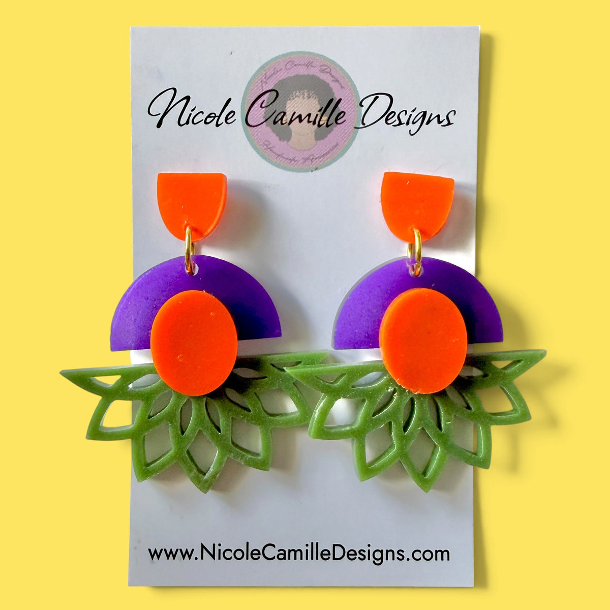 Colorblock “Erin” Resin Earrings
