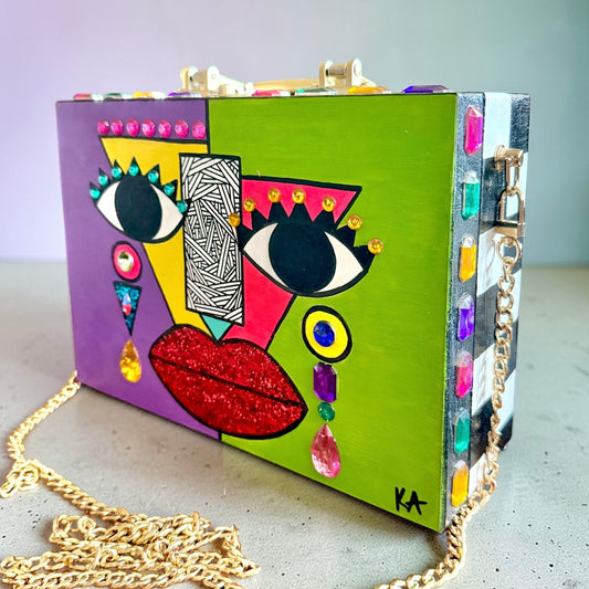 JCPA Wood Crossbody Purse