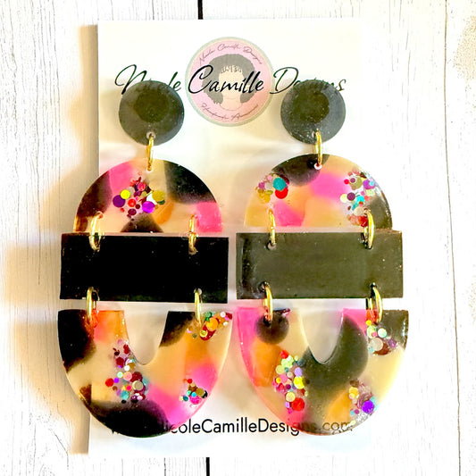 Fall Party Mix “Darcie” Resin Earrings