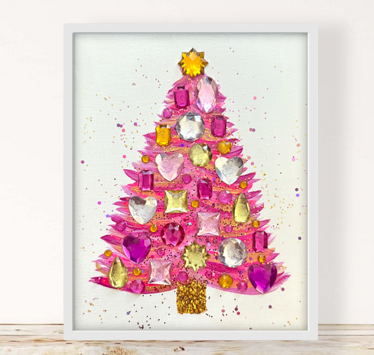 Pink Gem-Studded Xmas Tree