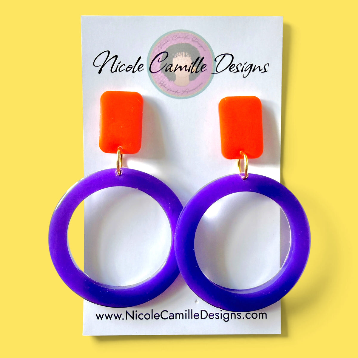 Colorblock Hoop Resin Earrings