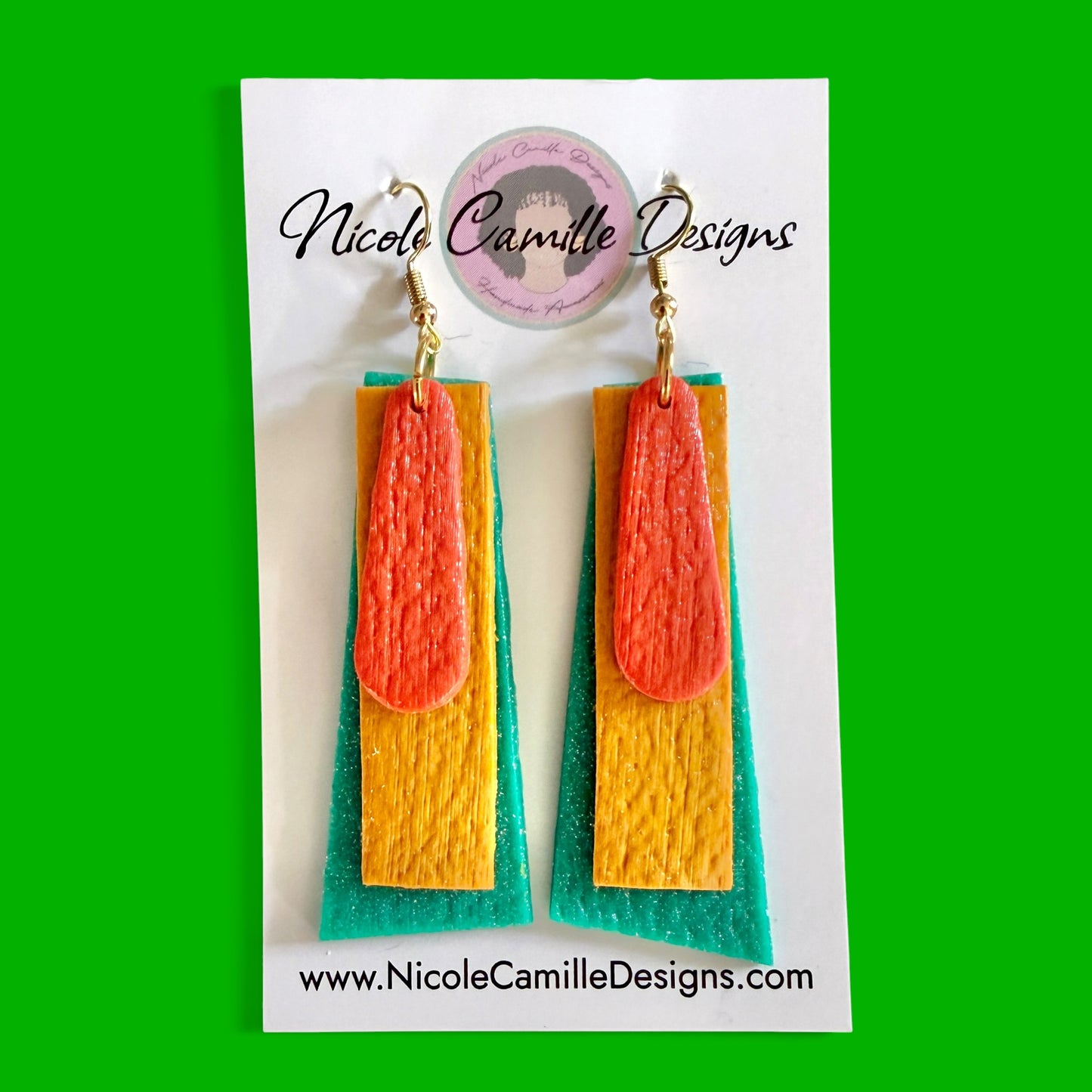 Layered Skinny Dangle Clay Earrings 1