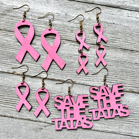 Breast Cancer Earrings DIGITAL FILE SVG