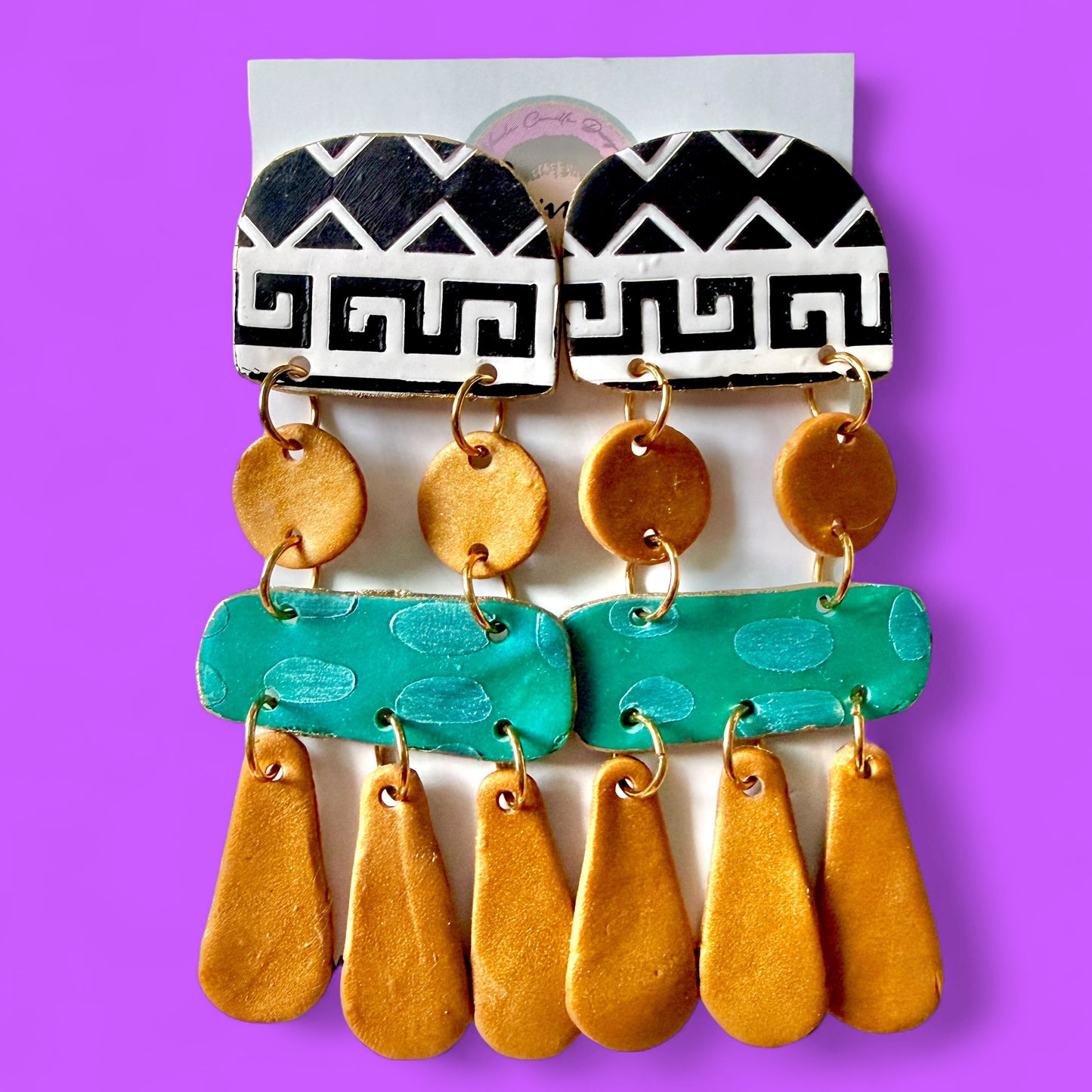 Abstract Boho Clay Earrings 2