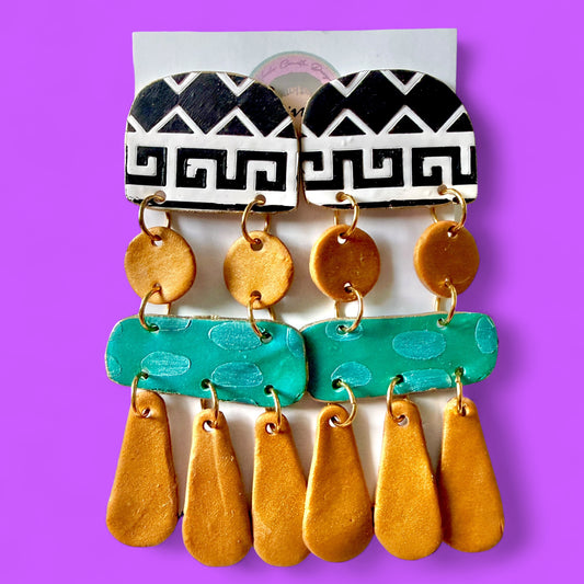 Abstract Boho Clay Earrings 2