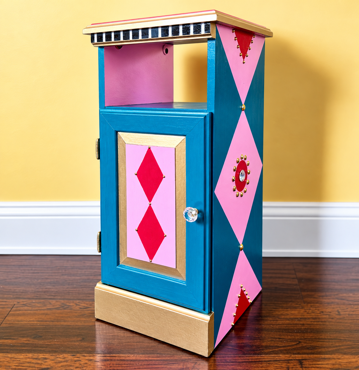 Jeweled Harlequin Accent Table