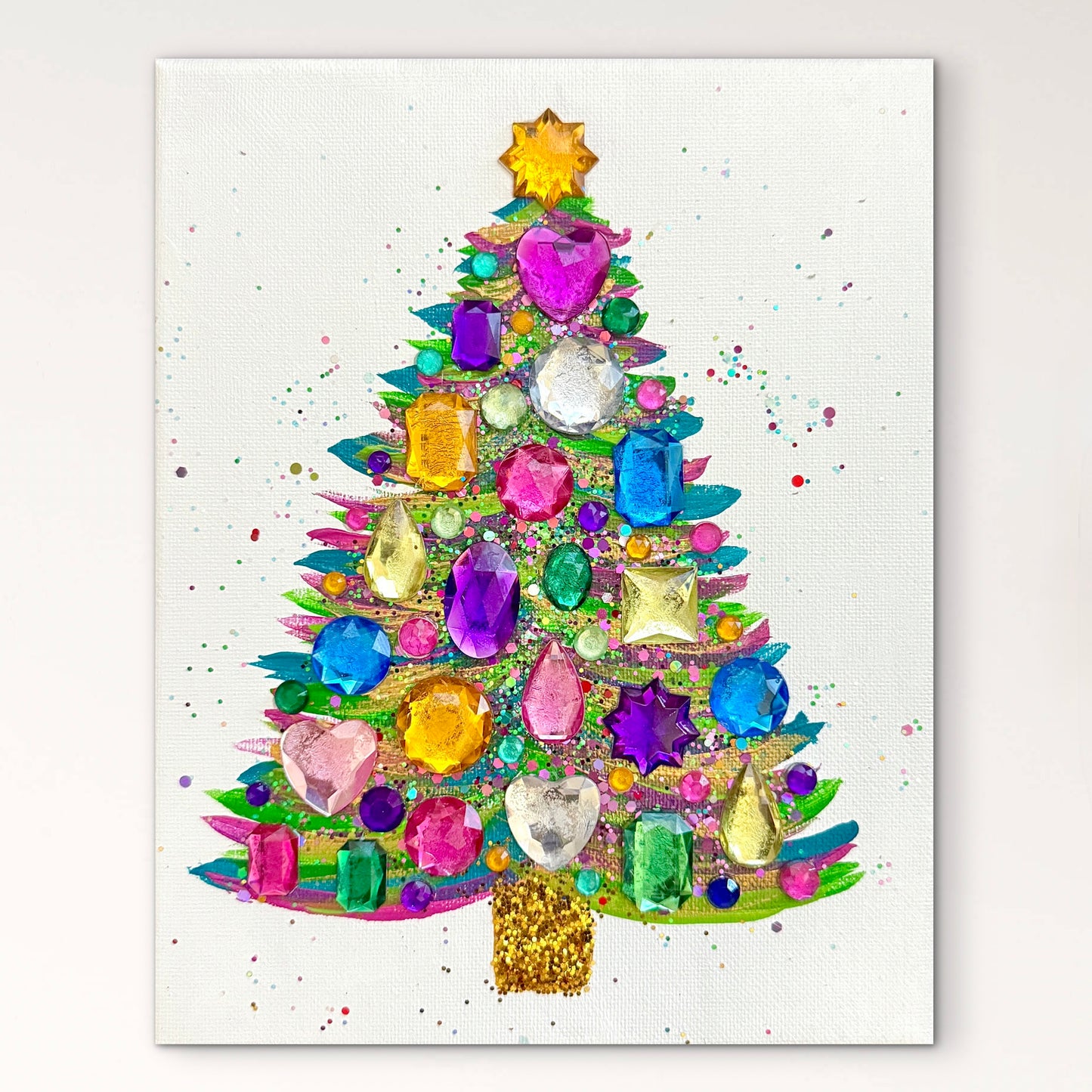 Multicolor Gem-Studded Xmas Tree