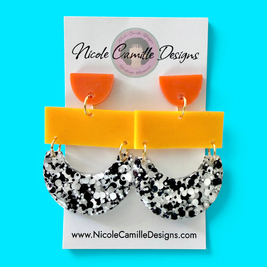Orange & Yellow “Megan” Resin Earrings