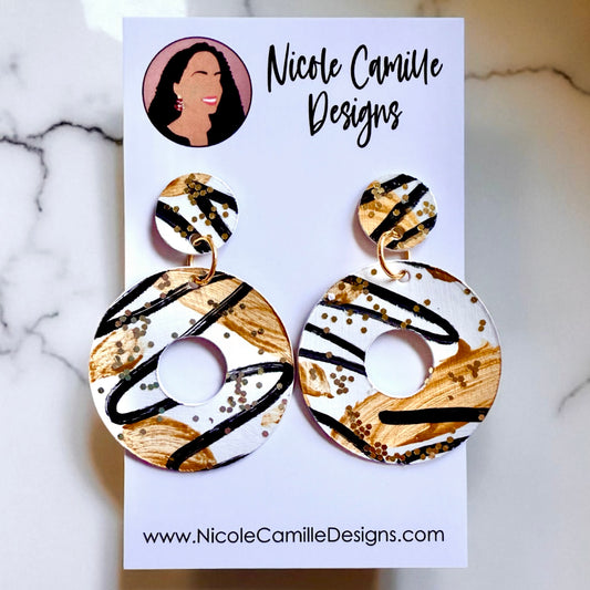 Abstract Round Paper Earrings