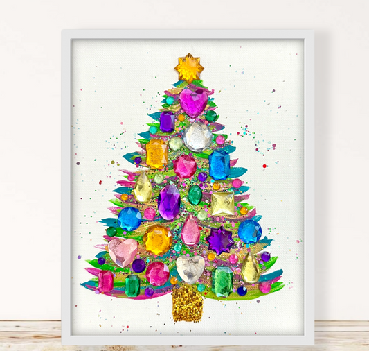 Multicolor Gem-Studded Xmas Tree