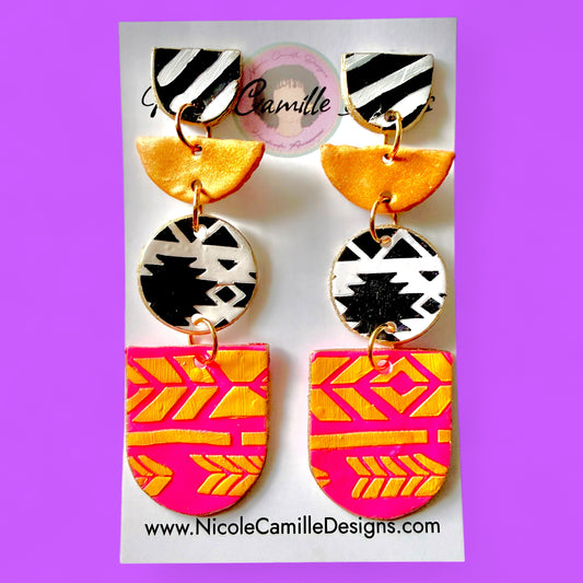Abstract Boho Clay Earrings 6