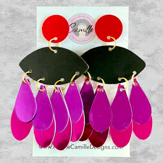 Multicolor Metallic Paper Earrings 1