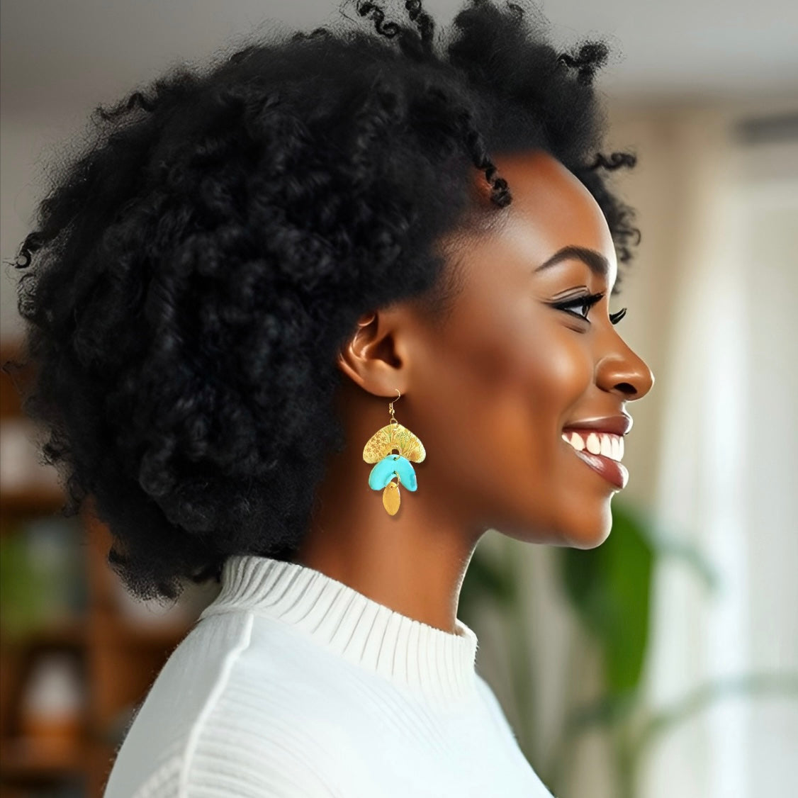 Fall Print Leaf Dangle Clay Earrings