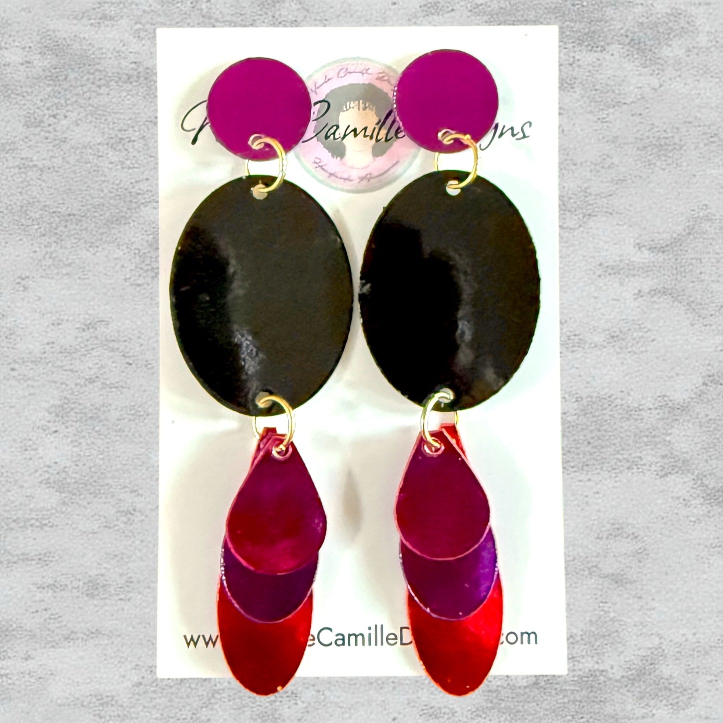 Multicolor Metallic Paper Earrings 3