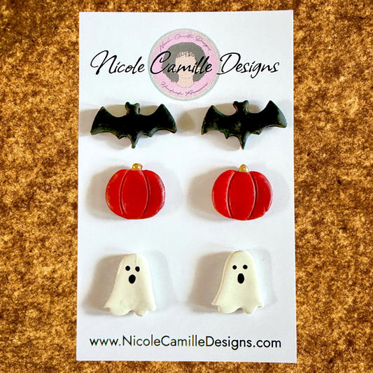 Halloween Mix Studs Clay Earrings 3