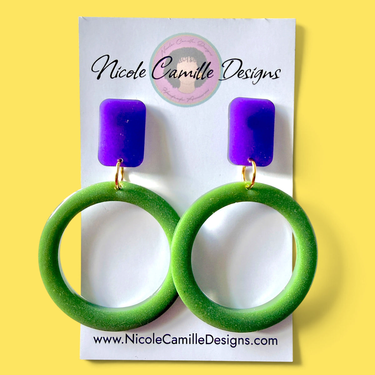 Colorblock Hoop Resin Earrings