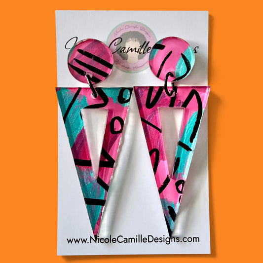 Abstract Triangle Acrylic Earrings