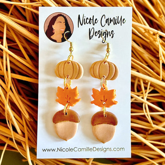 Fall Mix Dangles Clay Earrings 1