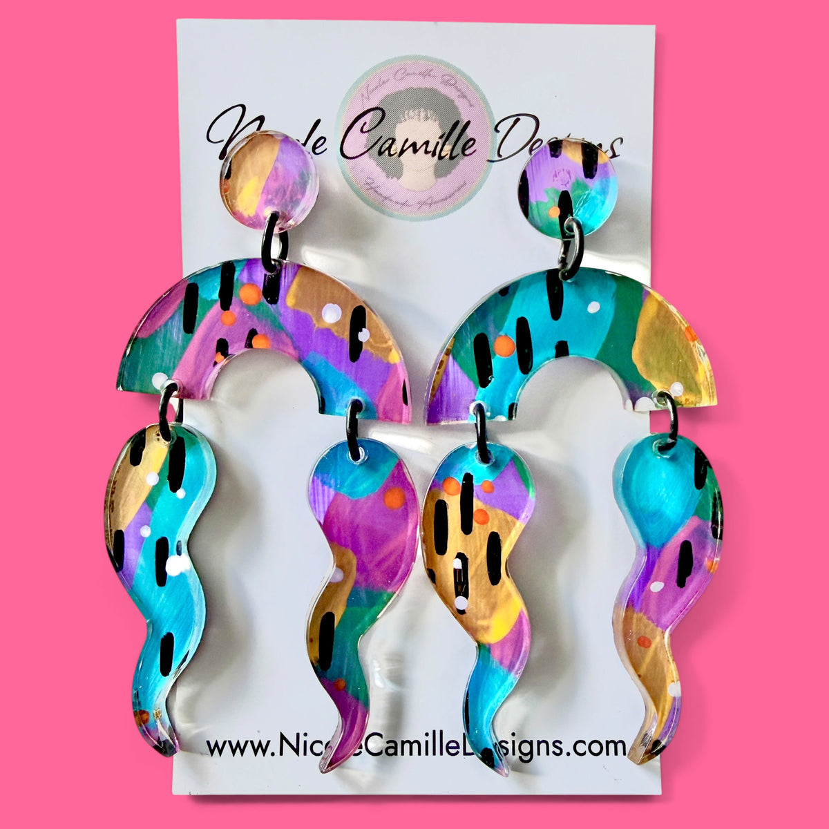 Abstract “Valencia” Acrylic Earrings