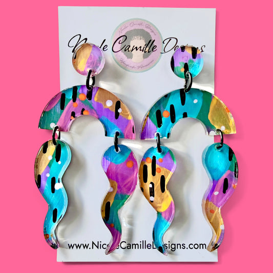 Abstract “Valencia” Acrylic Earrings
