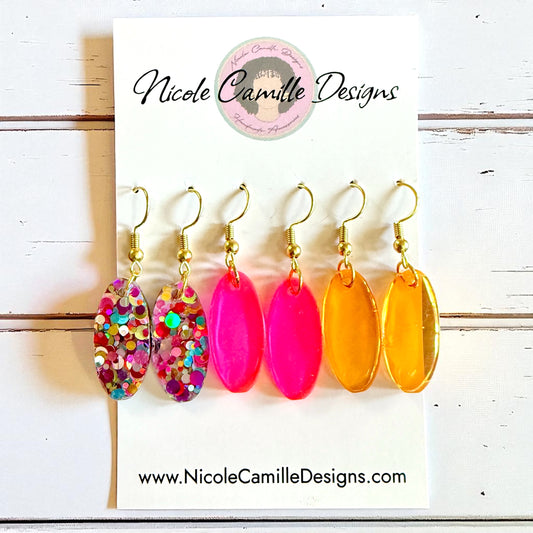 Fall Party Mix Dangle Set Resin Earrings