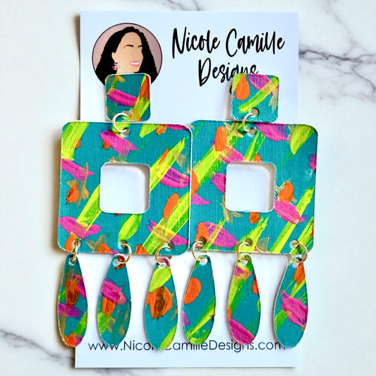 Tropical Color “Frankie” Paper Earrings
