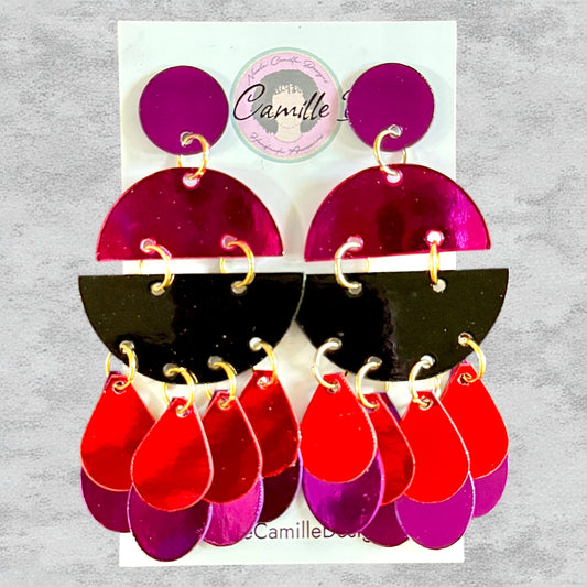 Multicolor Metallic Paper Earrings 2
