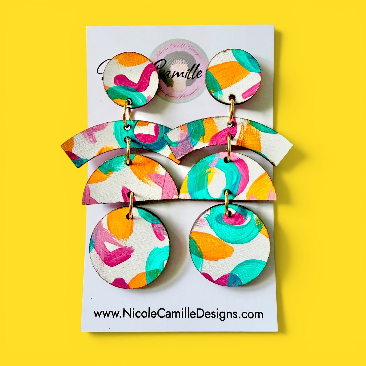 Scribble “Tokyo” Wood Earrings