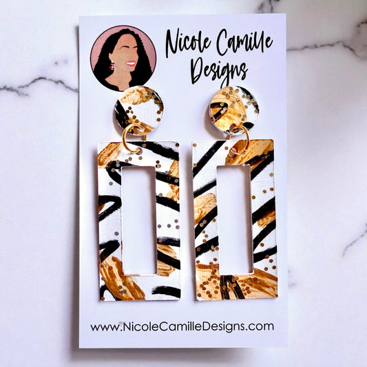 Abstract Rectangle Paper Earrings