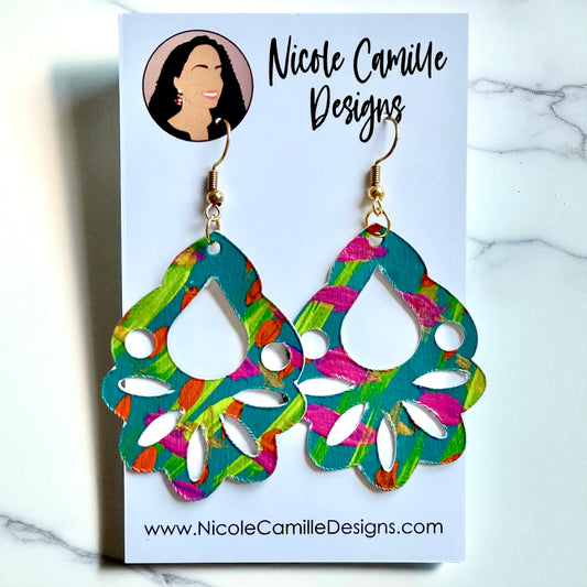 Tropical Color Boho Paper Earrings