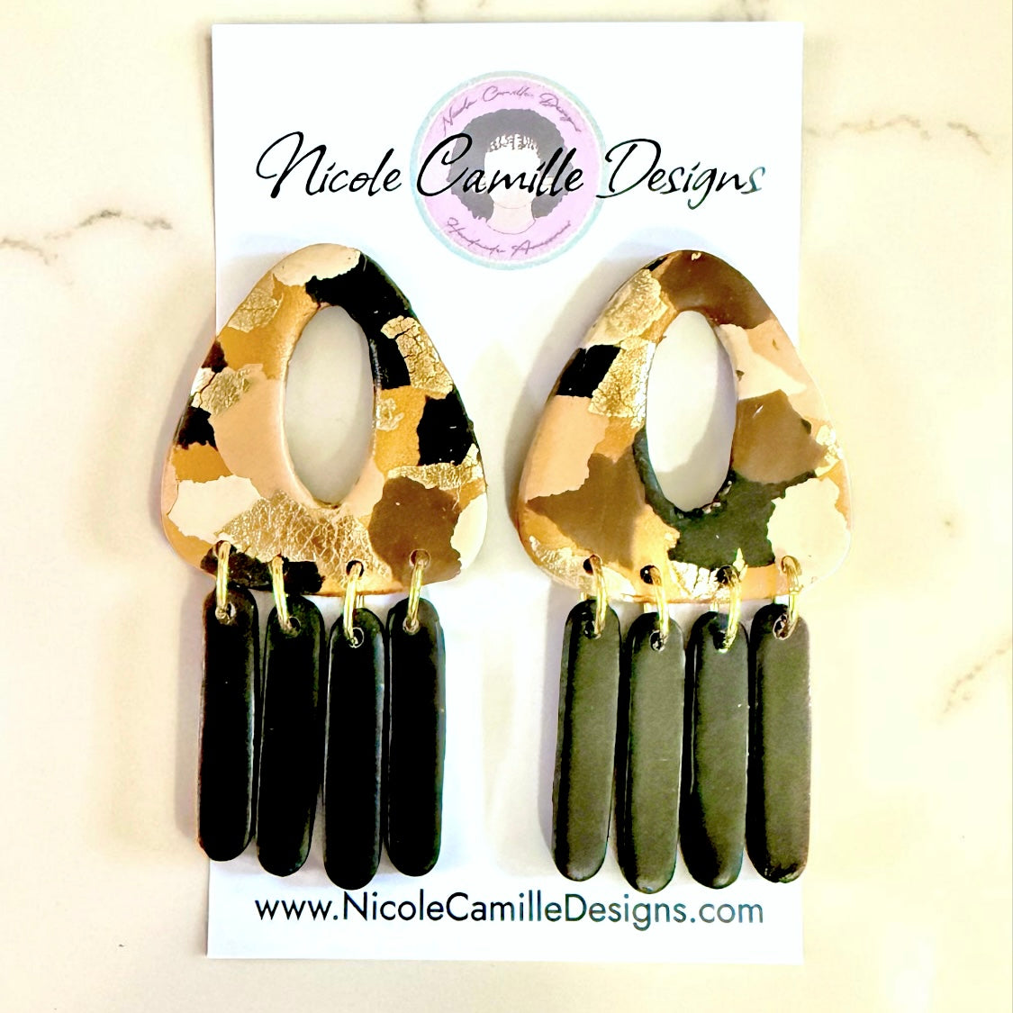 Fall Mix Triangle Dangle Clay Earrings