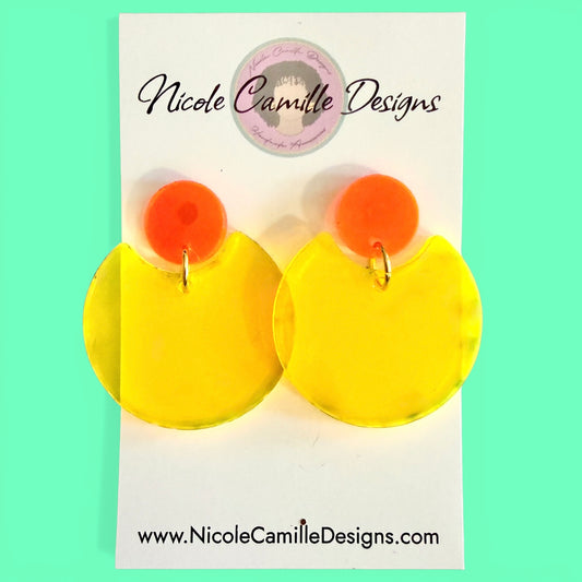 Multicolor Round Acrylic Earrings
