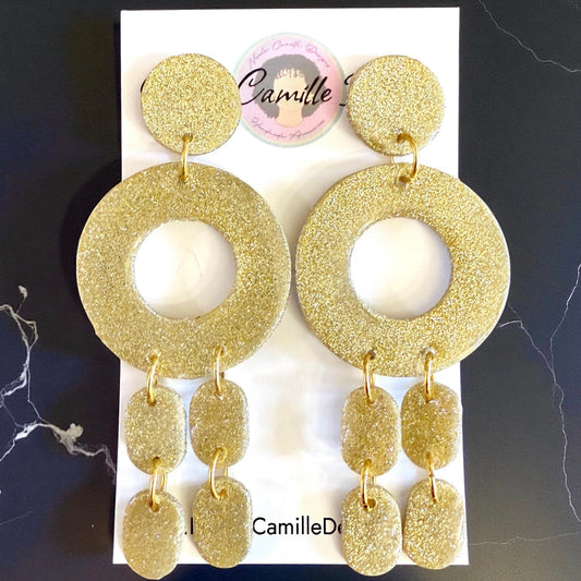 Champagne Glitter “Nairobi” Clay Earrings