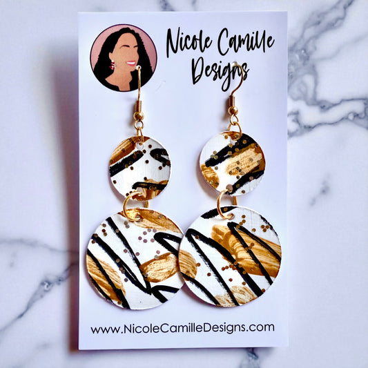 Abstract Double Disc Paper Earrings