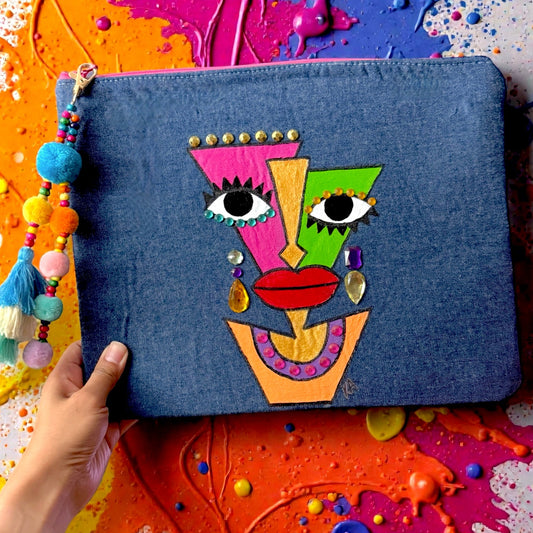 Dark Denim JCPA Large Clutch