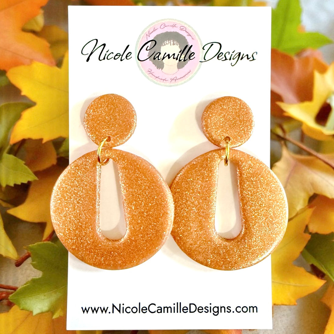 Rose Gold Round Clay Earrings