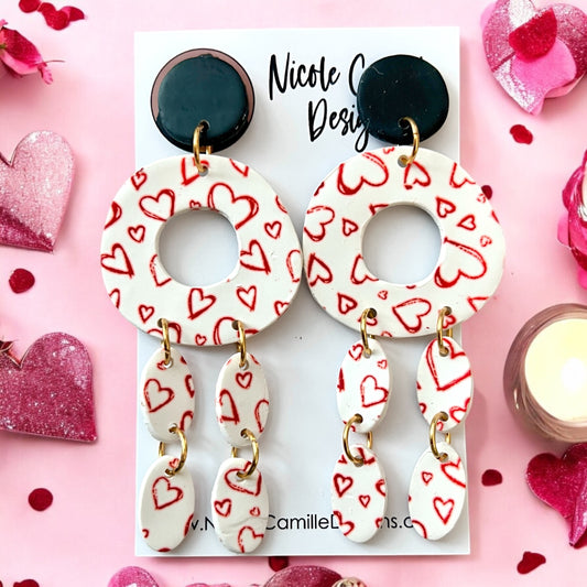 Heart Scribble “Nairobi” Clay Earrings